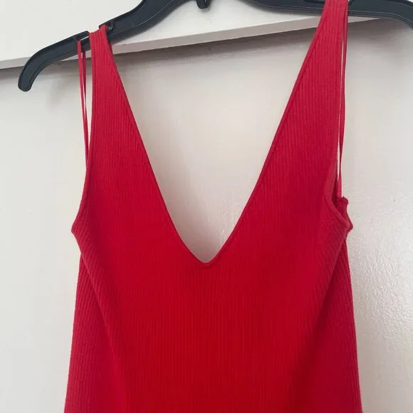 FREE PEOPLE Daniela Sweater Dress in coral/red - Picture 3 of 6